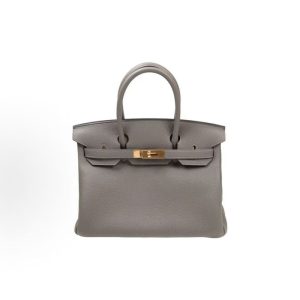 Hermes Birkin 30 Gold Buckle Platinum Bag Tote Bag 30 Women's 0L Grismeyer Cumulonimbus Grey
