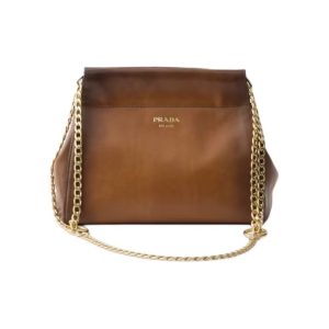 PRADA Embossed Letter Logo on the Front Tote Bag Mini Women's Cognac