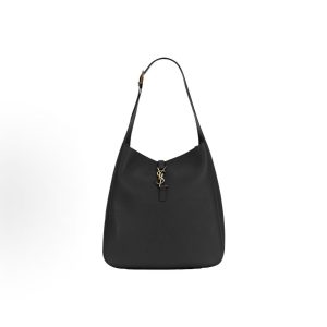 SAINT LAURENT YSL Le 5 A 7 Gold Letter Buckle Shoulder Bag Large Women's Black
