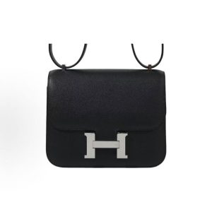 Hermès Constance 19 Shoulder/Crossbody Bag - Silver Hardware, Epsom Leather - 19 89 Noir (Black)