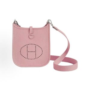 HERMES Evelyne 16 Amazone Silver Hardware Crossbody & Shoulder Bag for Women, 3Q Rose Sakura Pink