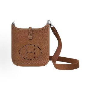 HERMES Evelyne 16 Amazone Silver Hardware Crossbody & Shoulder Bag Women's 37 Gold Brown