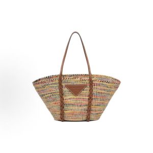 PRADA Triangle Hot Stamping Logo Tote Bag Tote Bag Shopping Bag Shoulder Tote Bag Women's Multicolor