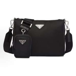 PRADA Saffiano Multifunctional Detachable Shoulder Strap 3-in-1 Messenger Bag Briefcase Crossbody Bag Shoulder Bag Regular Men's Black
