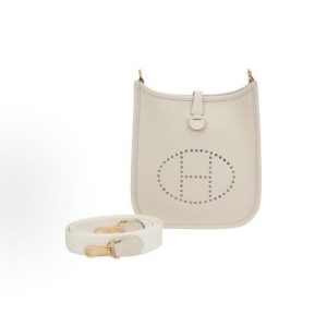 HERMES Evelyne 16 Gold Buckle Crossbody Shoulder Bag 16 Women's 10 Craie Milkshake White