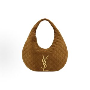 SAINT LAURENT ICARE Diamond Quilted Distressed Tote Women's Caramel