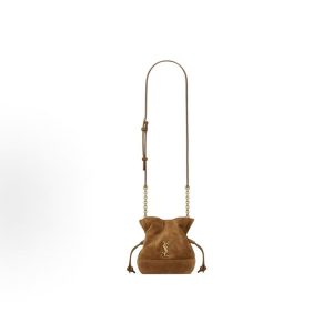 SAINT LAURENT Jamie Small Lucky Bag Gold Hardware Crossbody Bag Mini Women's Caramel Cognac