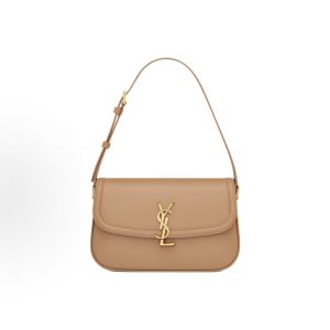 SAINT LAURENT SOLFERINO logo shoulder bag medium women's light hazel