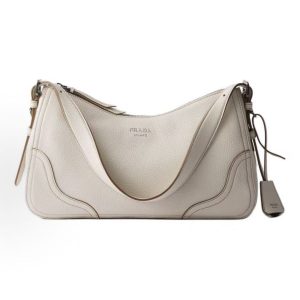 PRADA Aimee Borsa a spalla Letter Logo Strap Adjustable Shoulder Bag Large Women's Beige