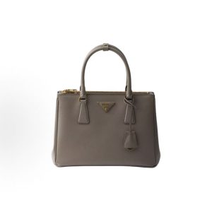 PRADA Galleria Detachable Adjustable Shoulder Strap Logo Lettering Tote Bag Medium Women's Clay Grey