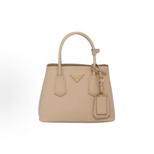 PRADA Metal Logo Embellishment Detachable Adjustable Shoulder Strap Tote Bag Tote Bag Shopping Bag Shoulder Crossbody Tote Mini Women's Sandy Yellow
