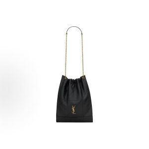 SAINT LAURENT YSL Jamie 4.3 Distressed Metal Logo Detachable Zipper Shoulder Bag Women's Black