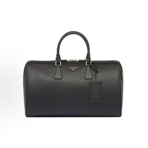 RADA Prada Saffiano Metal Triangle Logo Zipper Closure Tote Shoulder Crossbody Travel Bag Men's