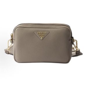 PRADA Logo zip closure Crossbody shoulder bag Small Women's Clay Grey
