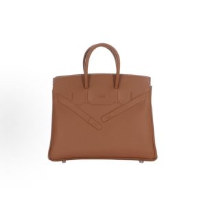 Hermes Birkin 25 Silver Buckle Platinum Bag Tote 25 Women's 37 Gold Brown
