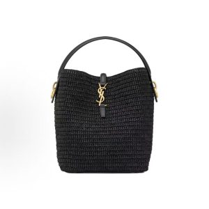 SAINT LAURENT Logo Adjustable Detachable Shoulder Strap Carry Crossbody Shoulder Bag Women's Black