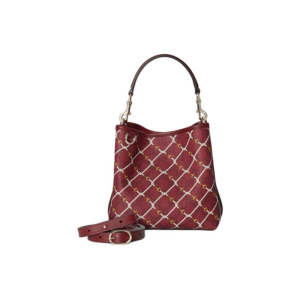 GUCCI GG Emblem GG monogram pattern gold hardware, bucket bag, shoulder tote bag, small women's red