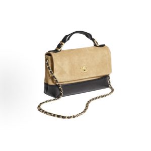 CHANEL 25A Shoulder Tote Bag Large Beige