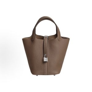 Hermès Picotin Lock 18 - Silver Hardware - Etoupe (Elephant Grey)