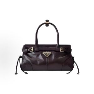 PRADA Bonnie Classic Three-Logo Tote Bag Mini Women's Dark Brown