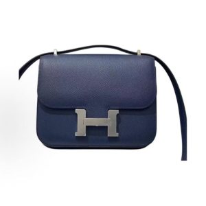 HERMES Constance 18 Silver Buckle Crossbody Shoulder Bag 18 Women's 7U Navy Navy Navy