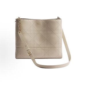 DIOR Trianon Soft to the touch shiny and shiny One shoulder crossbody bag Women's beige