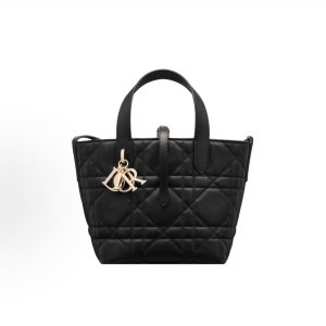 DIOR Toujours Indigenous Cabbage Basket Bag Shoulder Crossbody Bag Tote Small Women's Black