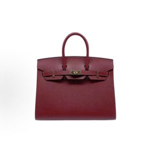 Hermes Birkin 25 Gold Buckle Platinum Bag Tote 25 Women's 55 Rouge H Herm??s Red