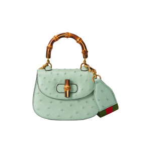 GUCCI Bamboo Bamboo 1947 Bamboo Handle Lock Bamboo Bag Tote Shoulder Bag Mini Women's Light Green