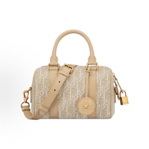 DIOR Groove 20 Logo zip closure One shoulder crossbody tote women's natural color