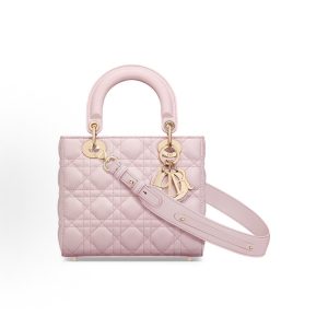 DIOR Lady Dior My ABCDior Light Gold Finish Metallic Adjustable Detachable Strap Davis Tote Bag Tote Bag Shopping Bag One Shoulder Crossbody Tote Small Women's Pale Pink