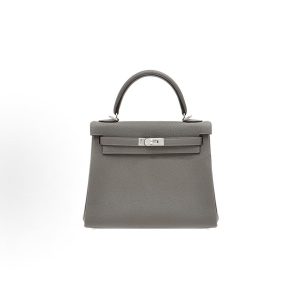 HERMES Kelly 25 Silver Buckle Kelly Bag Shoulder Tote 25 Women's 0L Grismeyer Cumulonimbus Grey