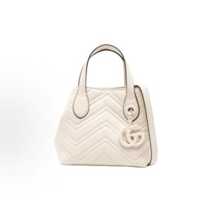 GUCCI GG Mammon Logo Charm Tote Tote Bag Small Women's Ivory Bag