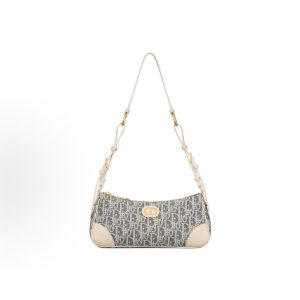 DIOR 30 Montaigne Gold-finished metallic CD logo shoulder bag mini women's denim blue beige