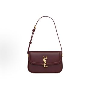SAINT LAURENT YSL SOLFERINO Shoulder Bag Medium Cabernet Sauvignon Red