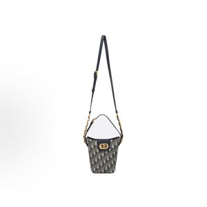 DIOR 30 Montaigne Detachable Adjustable Chain Shoulder Strap Flap Closure Bucket Bag Shoulder Bag Mini Women's Blue