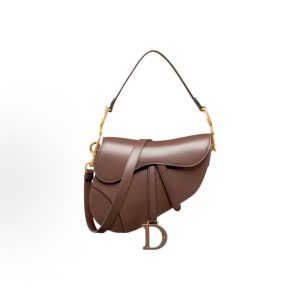 DIOR Saddle Stirrup D-Shaped Charm Adjustable Detachable Shoulder Strap Saddle Bag One Shoulder Crossbody Tote Women's Cow Blood Color