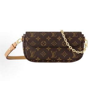 LOUIS VUITTON WALLET ON CHAIN ??IVY Baguette Bag Handbag Shoulder Bag, Brown