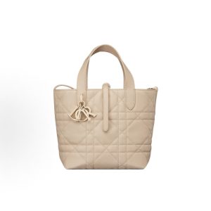 DIOR Toujours Basket Bag Shoulder Crossbody Bag Tote Bag Small Women's Rouge Beige