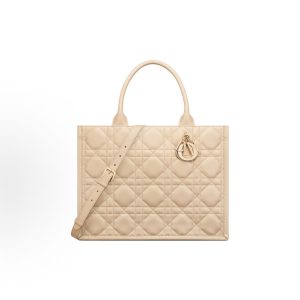 DIOR BookTote Detachable Adjustable Shoulder Strap Oversized Cane-Plaid Tote Bag Tote Bag Shopping Bag Tote Bag Tote Medium Women's Pink Beige