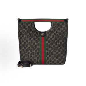 GUCCI Logo Giglio Bolso Tote Bolso Bolso Tote Bolso de la compra Bolso bandolera Bolso Tote tama?o grande Hombre blanco y negro