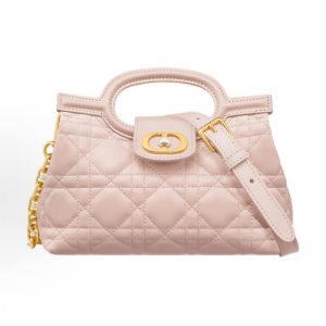DIOR Jolie Top Handle CD clasp with resin beading Crossbody tote mini Women's rouge pink