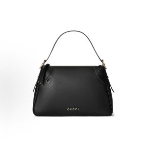 GUCCI GGC Emblem Shoulder Bag with Adjustable Straps and Zip Closure