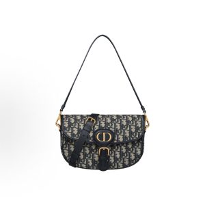 DIOR Bobby Multicarry Adjustable Detachable Shoulder Strap Flap Closure Shoulder Bag Regular Women's Blue