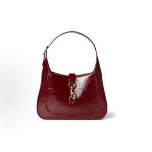 GUCCI Jackie Solid Hook and Loop Rosso Ancora Shoulder Bag Small Women's Red