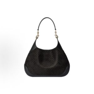 GUCCI Gucci Body Light Gold Hardware Double Lock Shoulder Bag Small Women's Black