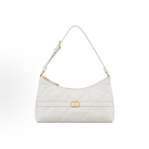 DIOR Miss Caro Cigale Oversized Cane-Plaid Shoulder Bag Mini Women's Ivory