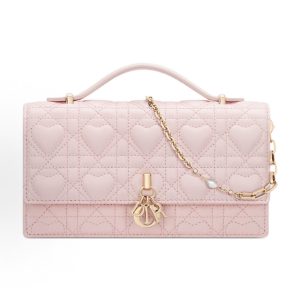 DIOR My Dior Love Pattern Stitching Tote Bag Mini Women's Pink
