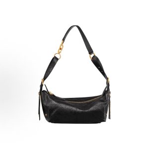 DIOR D-Journey Oversized Cannage Zip Closure Shoulder Bag Small Women's Black