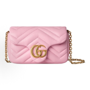 GUCCI GG Marmont Gold Hardware Shoulder Bag Mini Women's Light Pink